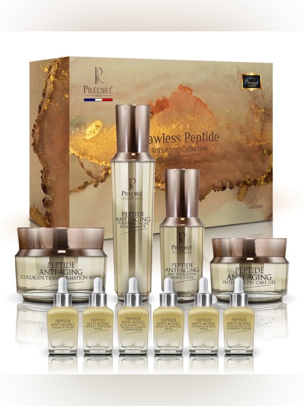 Predire Flawles Peptide Anti-Aging 10 Piece Skincare Set – Retail $7200